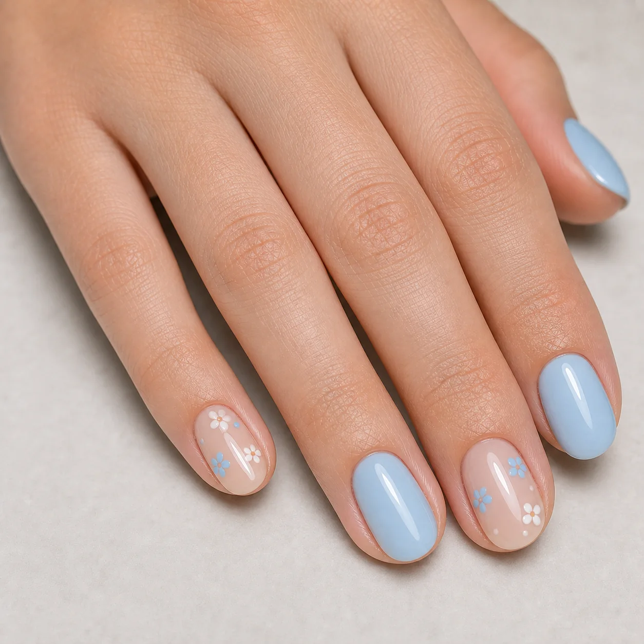 Blue Pastel Flowers