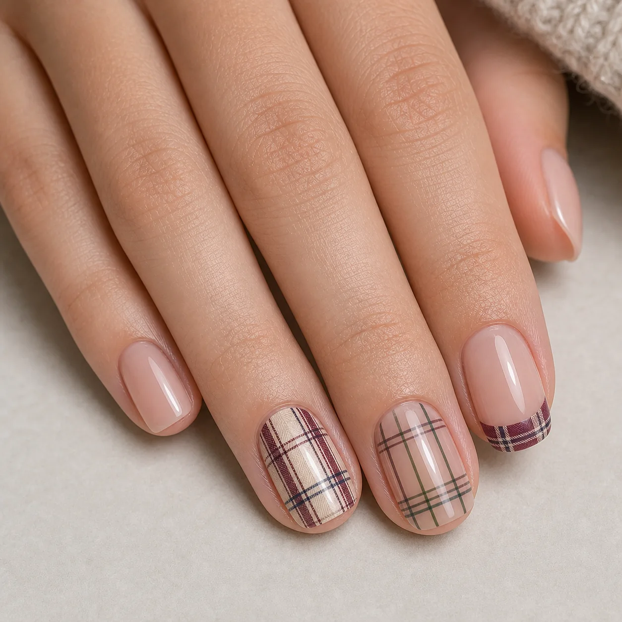 Pattern nail design inspiration for plaid nail ideas